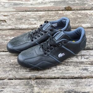 Lacoste Black Sneakers with Leather Upper and Low-Top Design